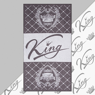 Полотенце махровое "King" 70х130 см в подарок для мужчин 100% хлопок 420гр/м2